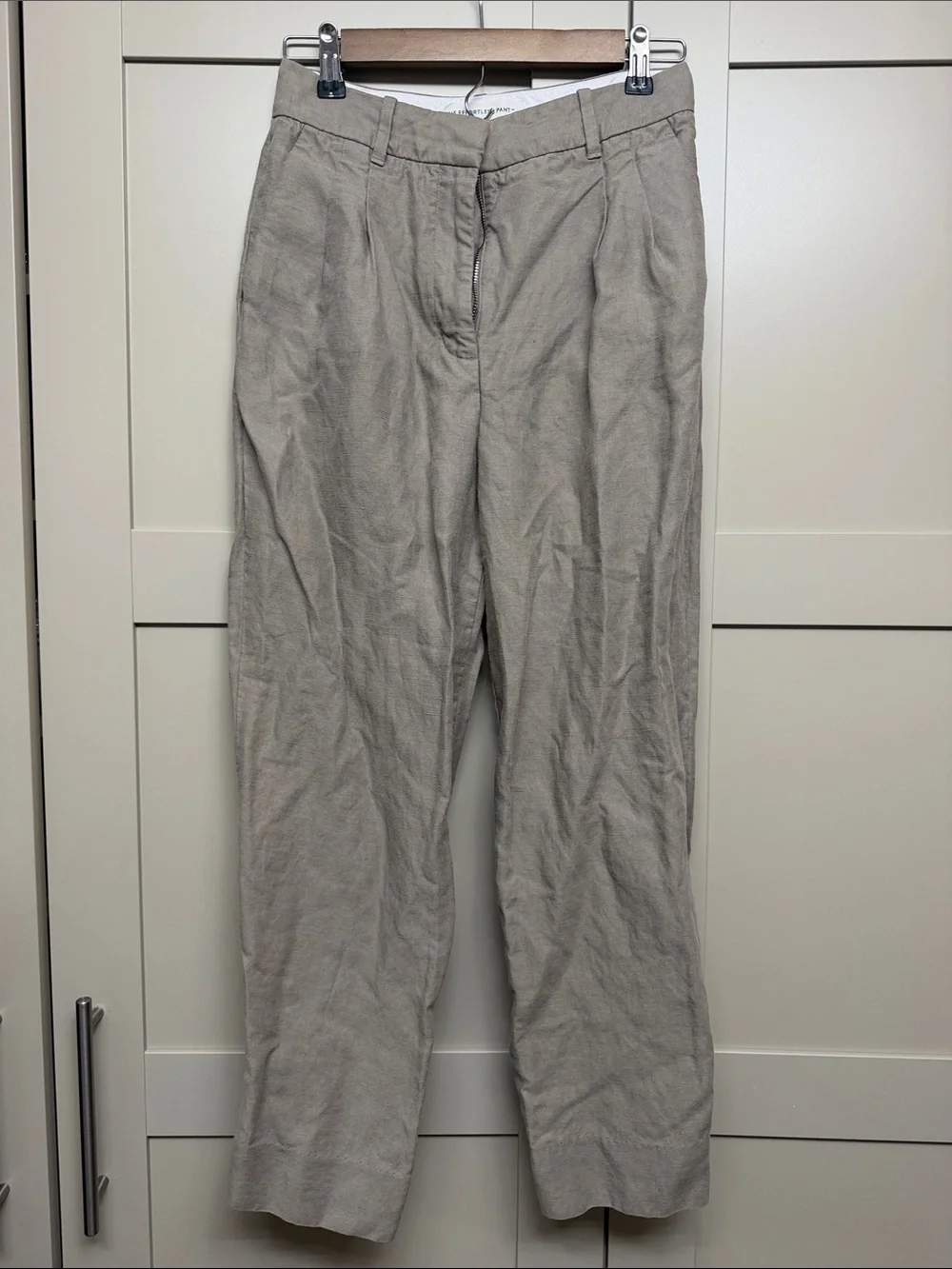 Aritzia Wide-Leg Trousers in Taupe